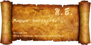 Magyar Beriszló névjegykártya